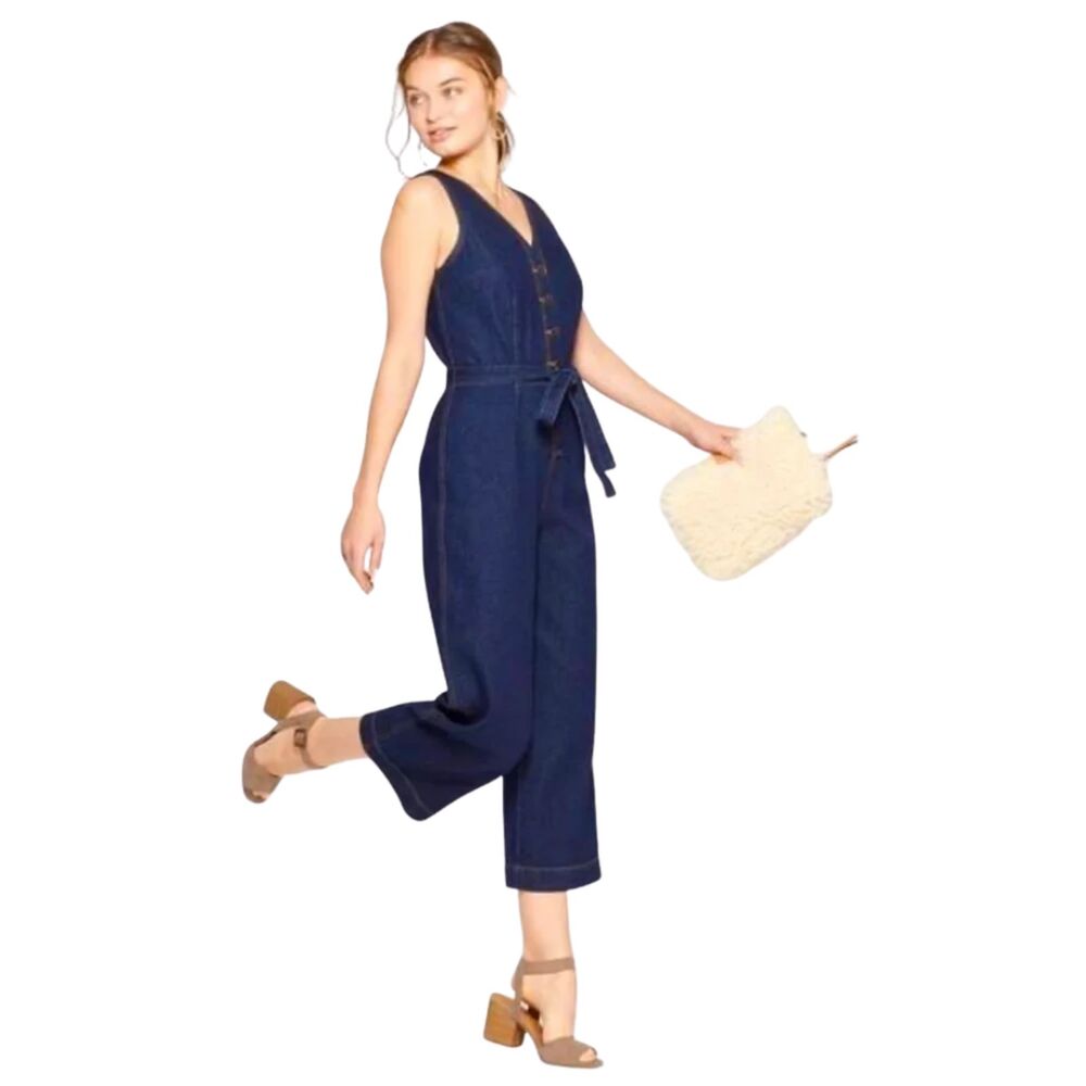 Universal Thread Sleeveless Denim Jumpsuit w Belt 2